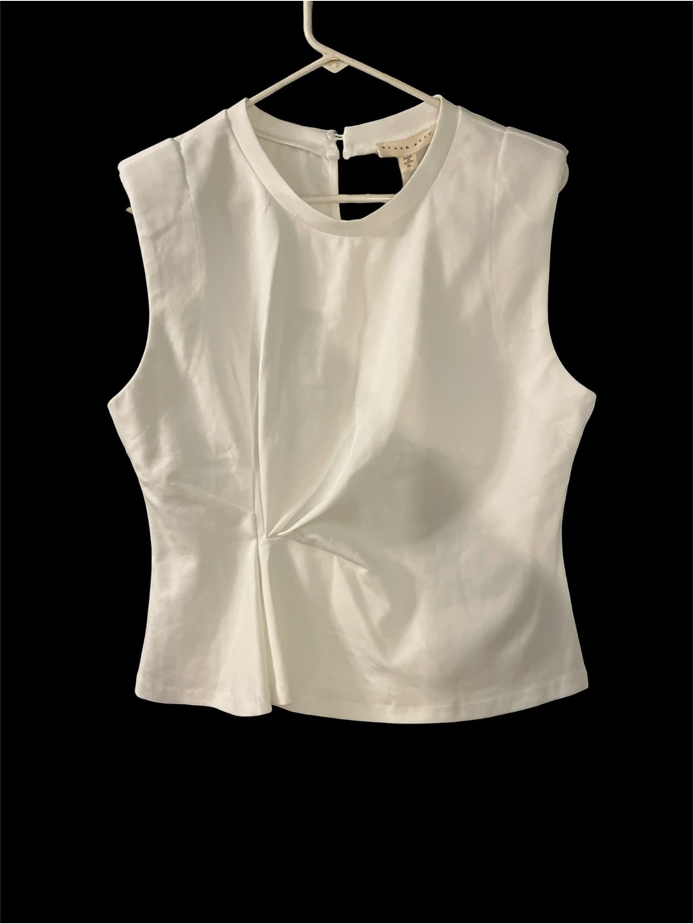 Twist-Detail White Sleeveless Tank Top